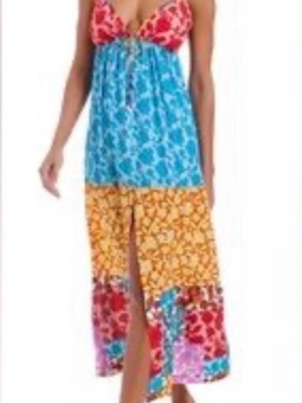 Bar III Red and Blue Floral Maxi Dress